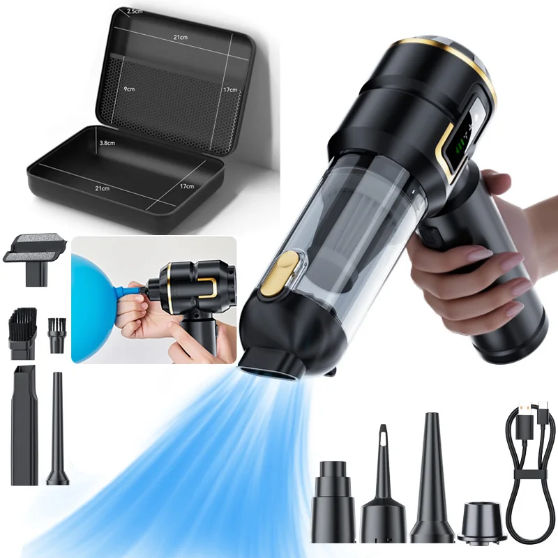 Storm Staubsauger, Autostaubsauger, 80000 RPM, Pumpenstaubsauger aufblasbar 2 in 1, für Sofa, Schreibtisch, Auto Image
