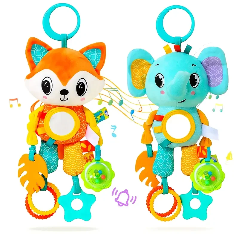 Krippe Hängen Rasseln Spielzeug Baby Spielzeug Cartoon Tier Spirale Hängen Spielzeug mit Klingeln Glocke Kinderwagen Auto Spielzeug für Kleinkinder Neugeborene Image