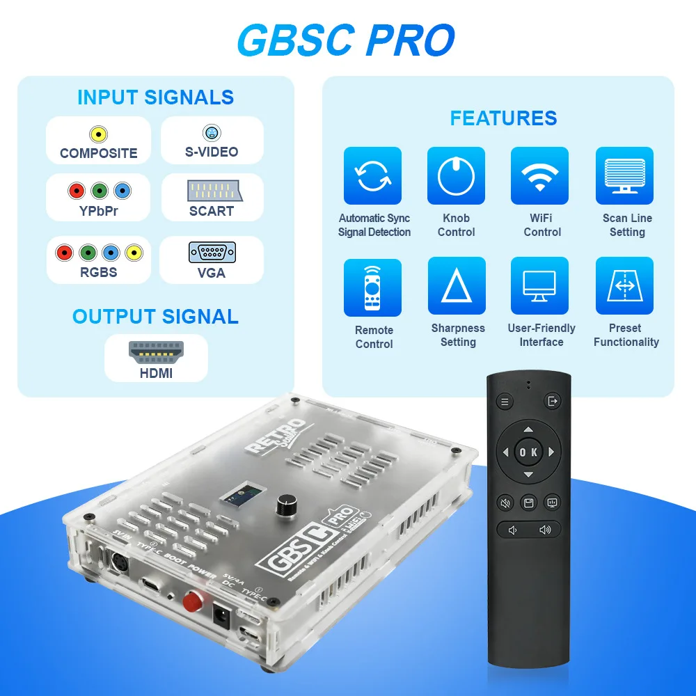 GBSC PRO neue Version V1.3 ist kompatibel mit mehreren Vintage-Spielkonsolen und Mehrkanal-Signal-HD-Konvertierungsgeräten. Image