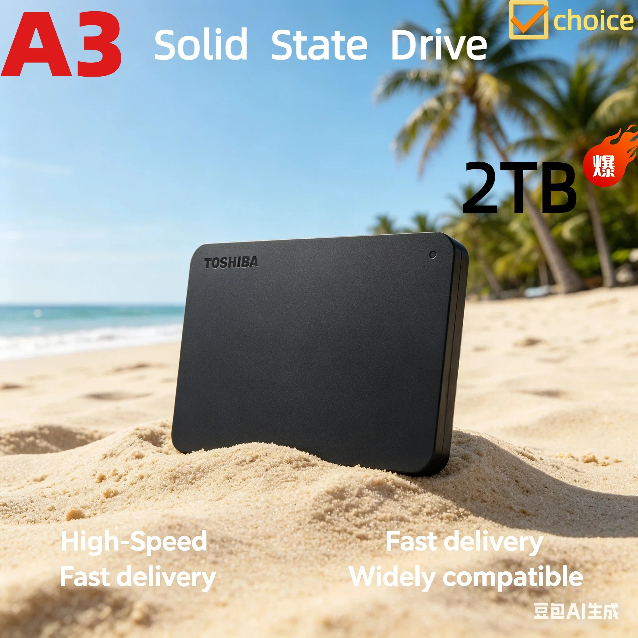 Toshiba A3 OEM Erweiterbare Tragbare Festplatte 500GB 1TB 2TB USB3.0 2,5 Zoll Externe Festplattenbox für PC Laptop Image