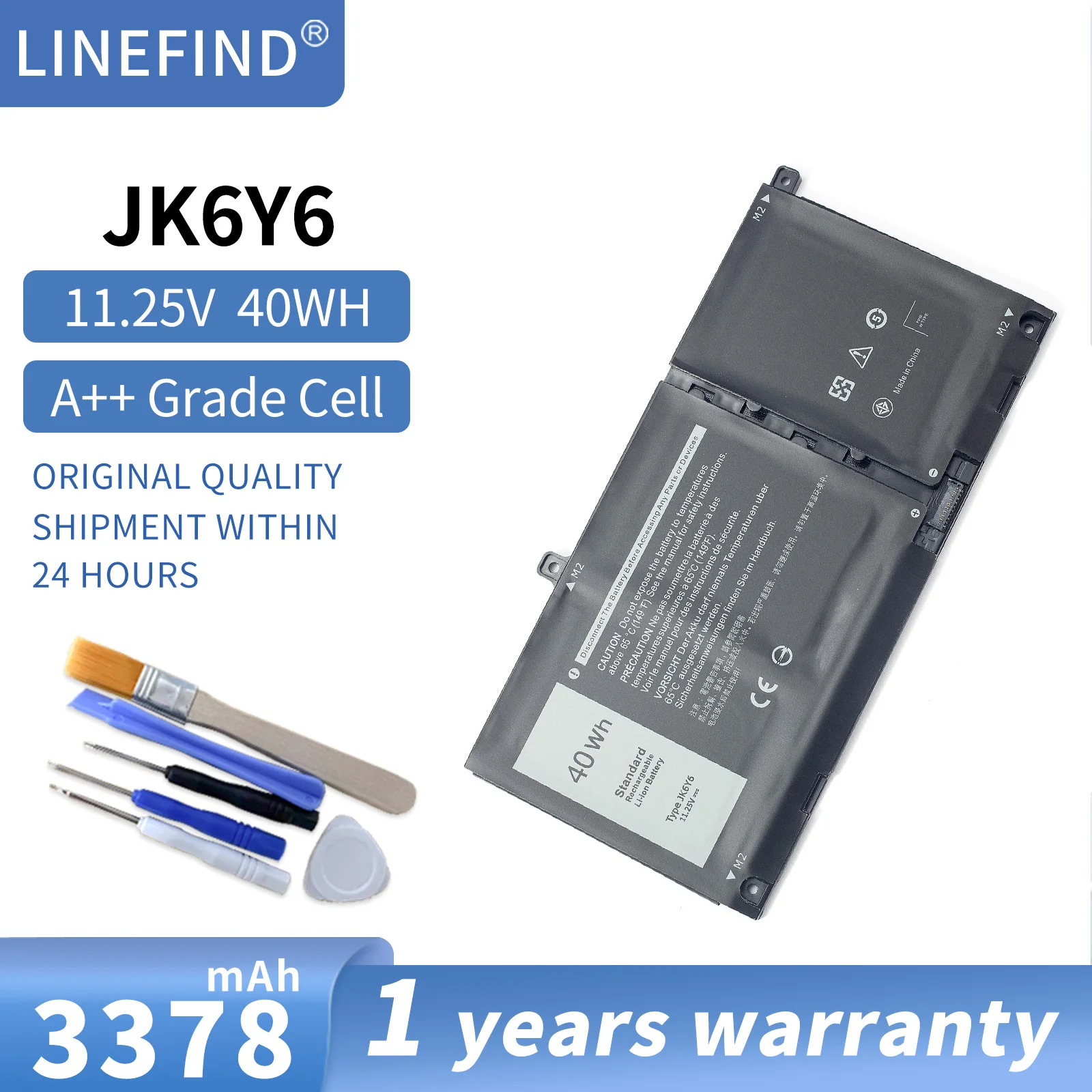 JK6Y6 Laptop-Akku für Dell Inspiron 5300 5400 2-in-1 5406 2-in-1 7405 2-in-1 Latitude 3410 3510 Vostro 14 5402 H5CKD Image