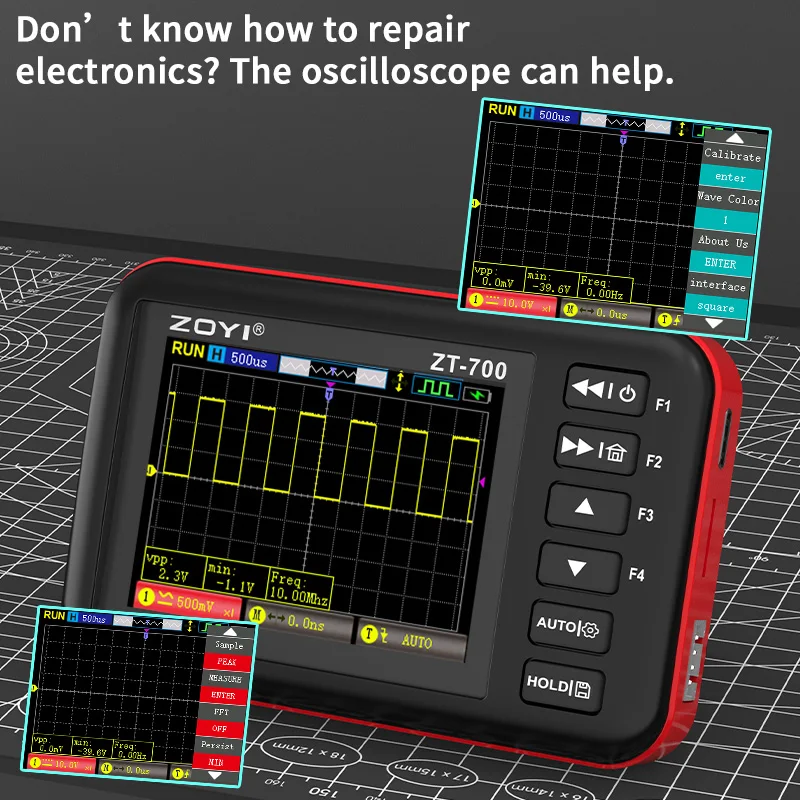 ZOYI ZT-700 4-in-1 Tragbares Oszilloskop 10MHz Handgehaltener Signalgenerator DAP-Emulator Offline-Downloader-Werkzeug Image