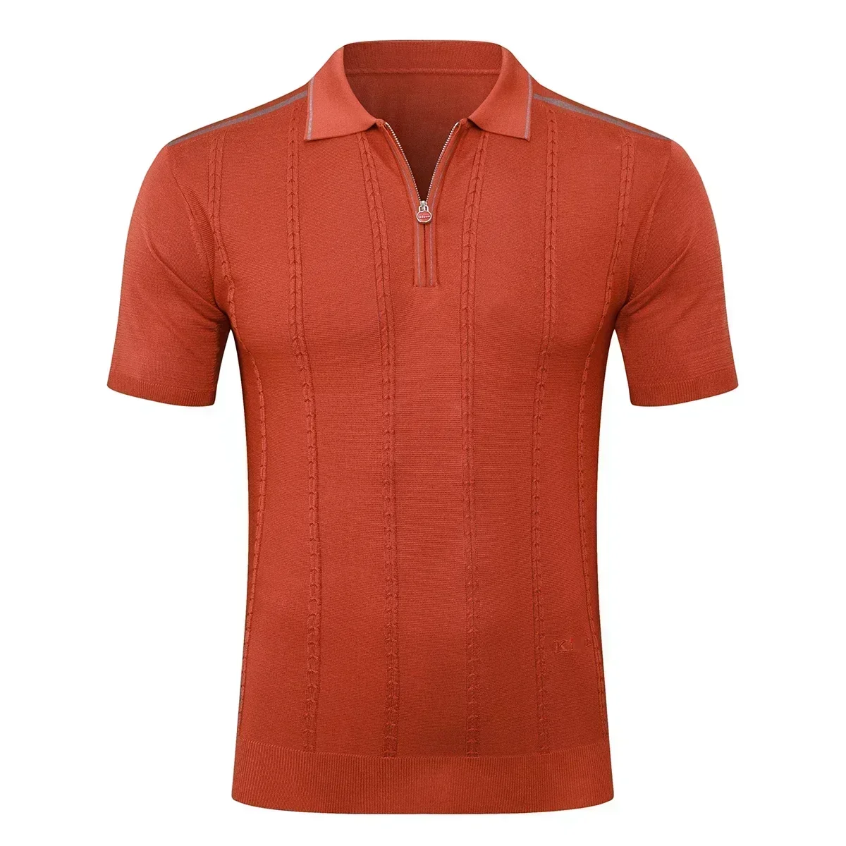 OECHSLI Poloshirt aus Seide für Herren, 2025, neue Outdoor-Stickerei, elastisch, kurzärmelig, dünner Reißverschluss, Qualität, Arbeit, große Größe M-5XL