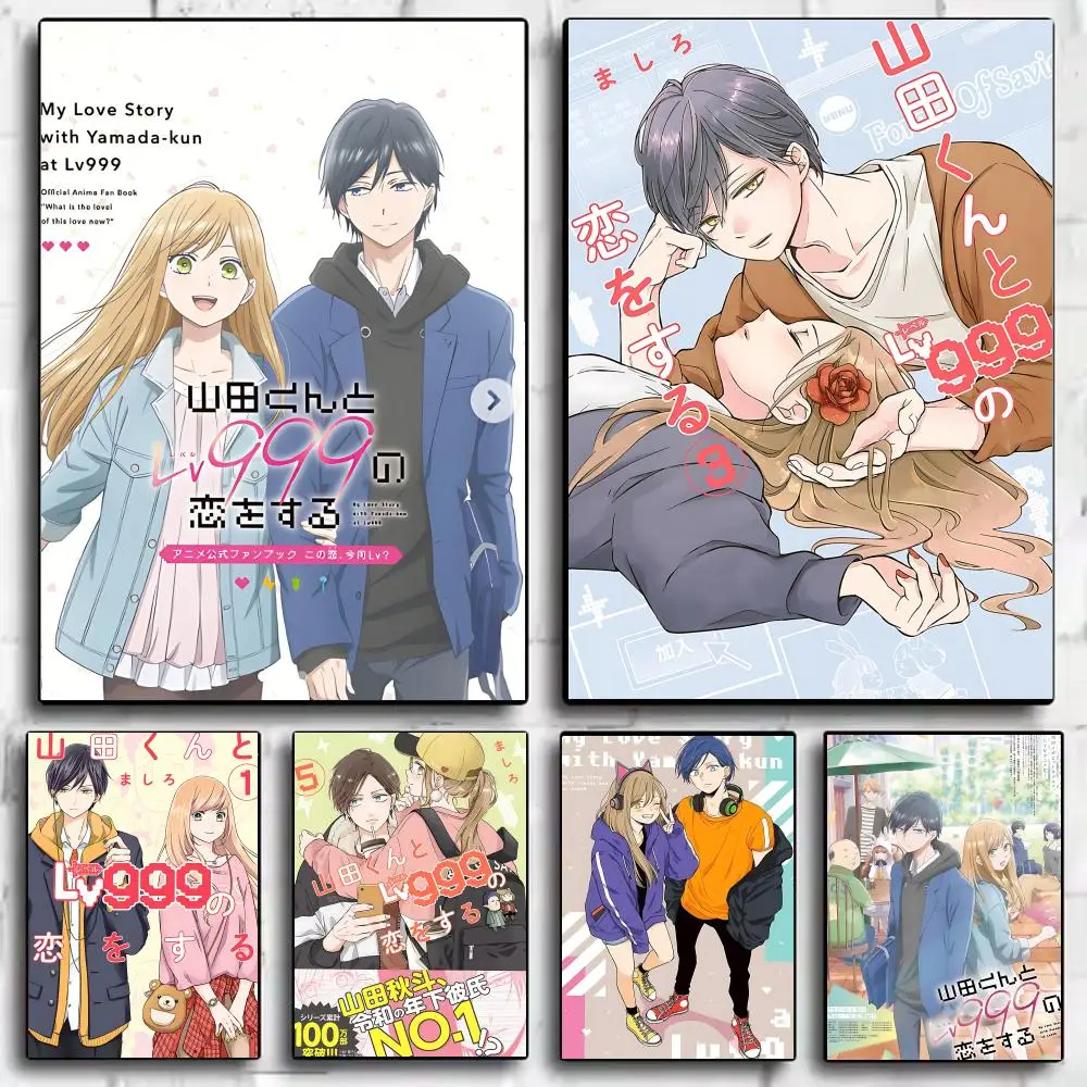My Love Story with Yamada-kun at Lv999 Poster, gerahmter Leinwand-Wandkunstdruck für Büro, Esszimmer, Badezimmer, Wanddekoration Image