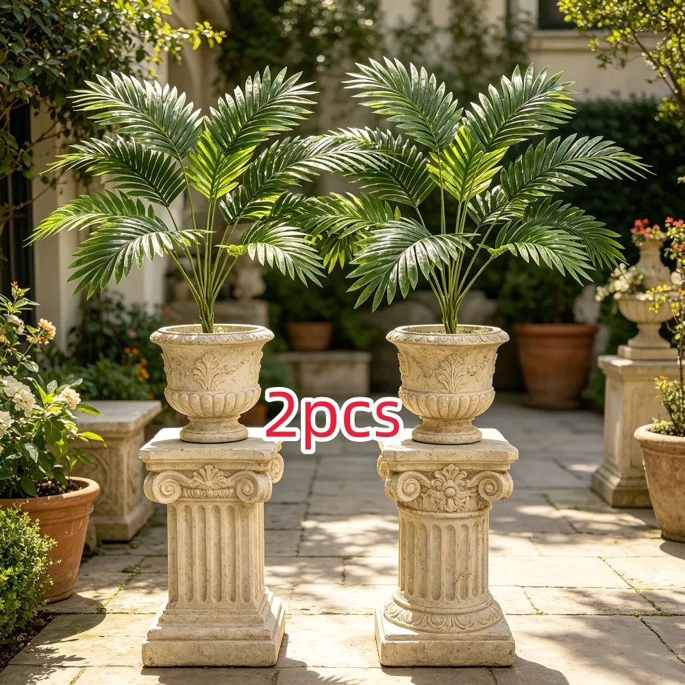 2 Stück UV-beständige Künstliche Kokospalmen Realistische Tropische Grünpflanzen für Blumensträuße Dschungel-Zoo-Partys, Sommer-Villen/Raumdekoration Image
