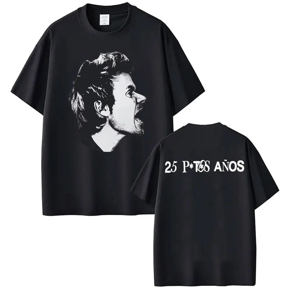 Dani Martín Concierto 25 Años Album T-Shirts für Männer und Frauen Vintage High Street Hip Hop T-Shirt aus Baumwolle Sommer Kurzarm-T-Shirt