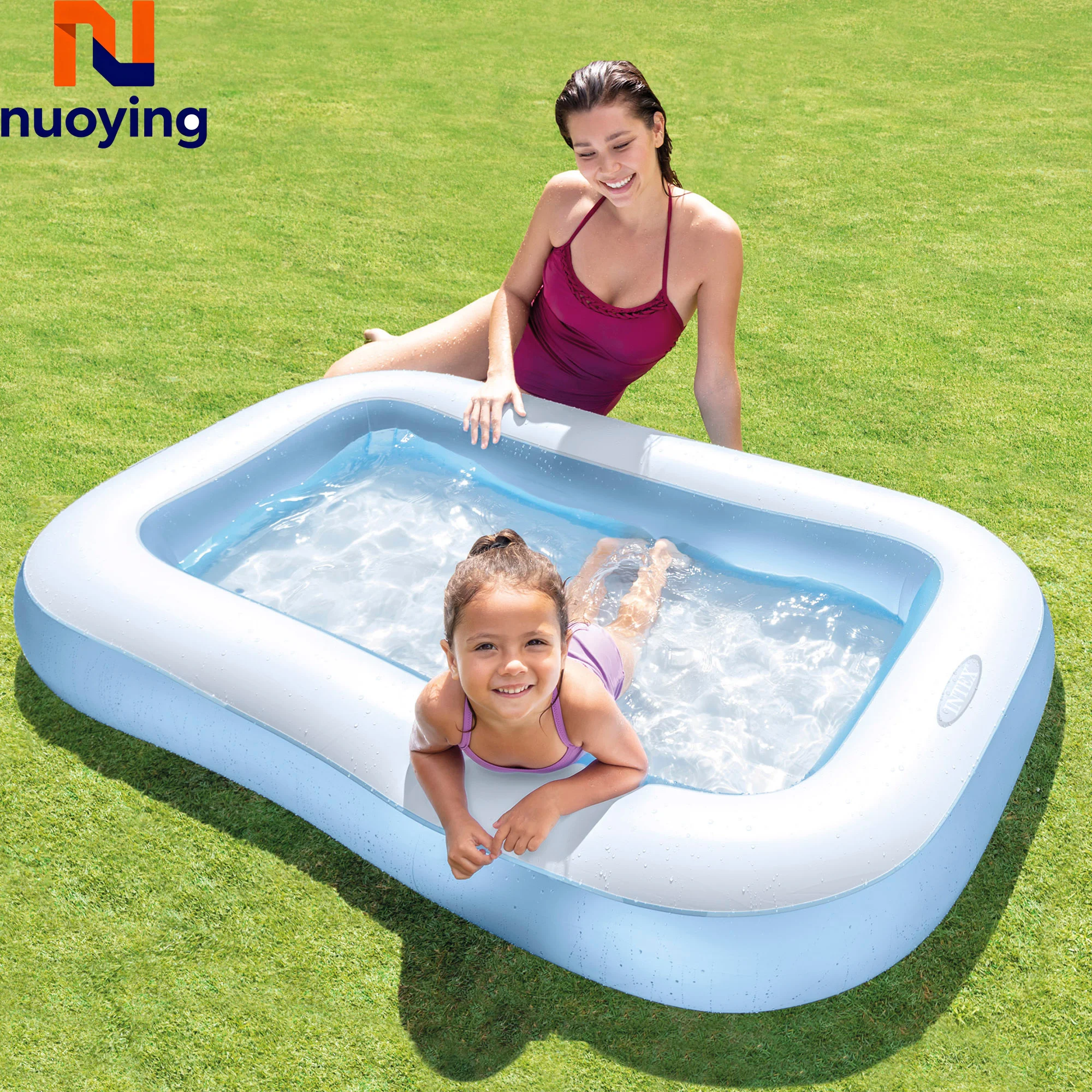 Piscine de luxe pour bébé, baignoire gonflable, piscine à sable, piscine à balles, piscine gonflable rectangulaire 166x100x25 cm