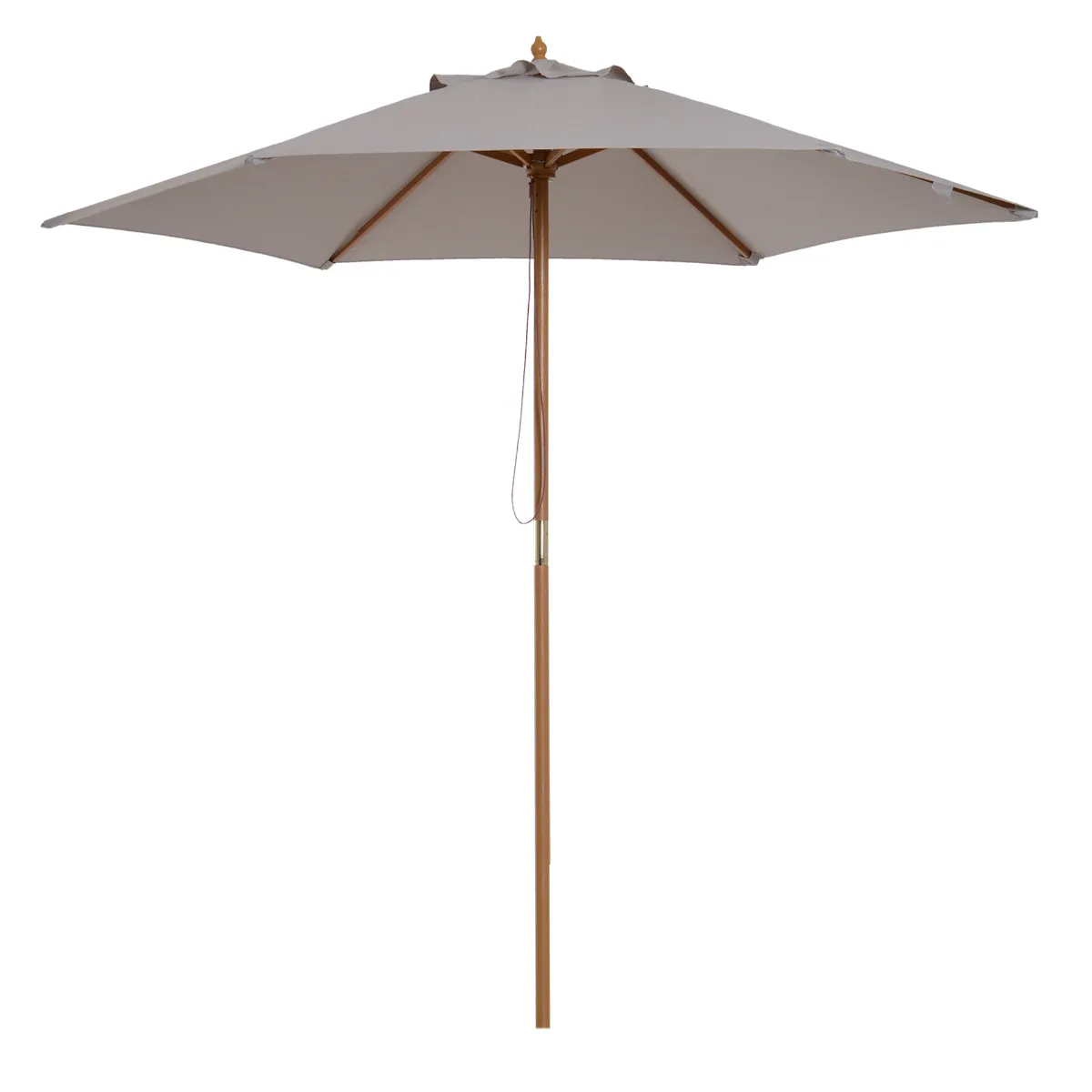 Sonnenschirm, Gartenschirm, 3-stufig, Sonnenschutz, Bambus 180g/m² Polyester, Grau, Ø2,5 x 2,3 m, Versand aus der EU