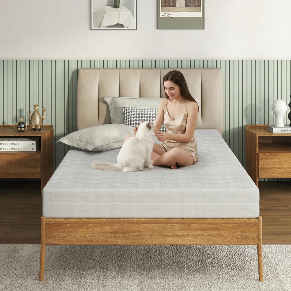 Komfortschaummatratze 120x200 cm, D25 Schaumkern mit Noppen, 3D-Air-Mesh-Bezug, orthopädische Liegeauflage, vakuumverpackt Image