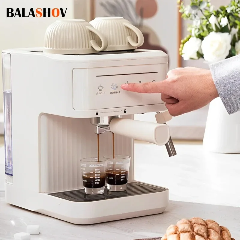 20 Bar Italienische Elektrische Kaffeemaschine Professioneller Halbautomatischer Espresso-Maker für Haushalt, Cappuccino, Latte und Heißwasser Image