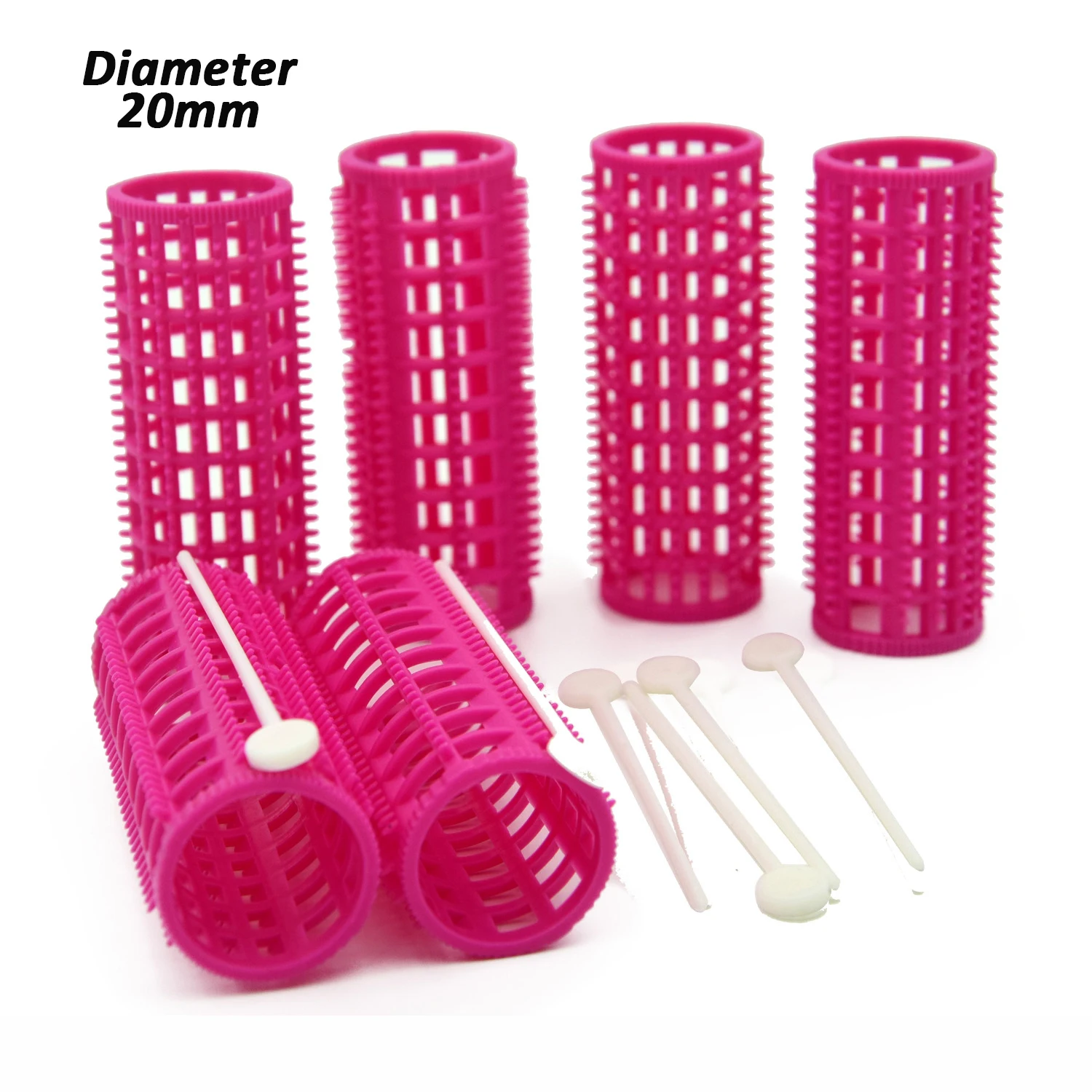 18 teile/satz 20mm Kunststoff Zahn Haar Roller mit Festen Pins Flauschigen schichten Haar Air Bang Curl Stangen Lockenwickler Friseur Styling u1196 Image