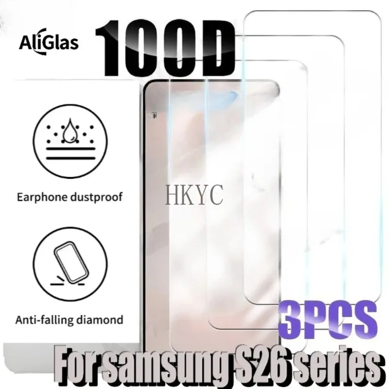 3 Stück HD 9D Gehärtetes Glas Schutzfolie 9H Displayschutz für Samsung Galaxy S26 S25 Ultra S25 S26 Edge S26 S25 Plus S26Pro S25FE Image