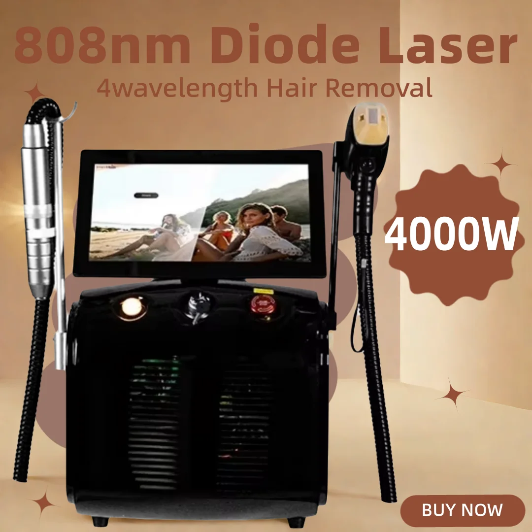 Soprano Ice Platinum Titanium 2-in-1 Diodenlaser Schönheitsgerät ND YAG 755 808 940 1064nm Vier Wellenlängen Schmerzfreies Dauerhaftes Haarentfernungsgerät Multifunktionales Image