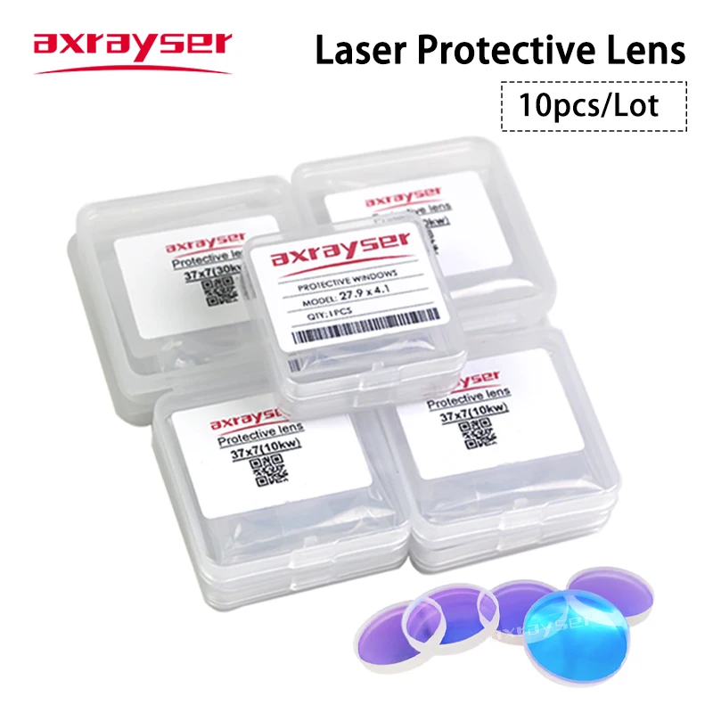 10PCS Laser Objektiv Schutz Windows 37x7 27,9x4,1 für Raytools Precitec WSX Faser Leistungsstarke Schneiden maschine Kopf Teil Werkzeug 1064nm Image
