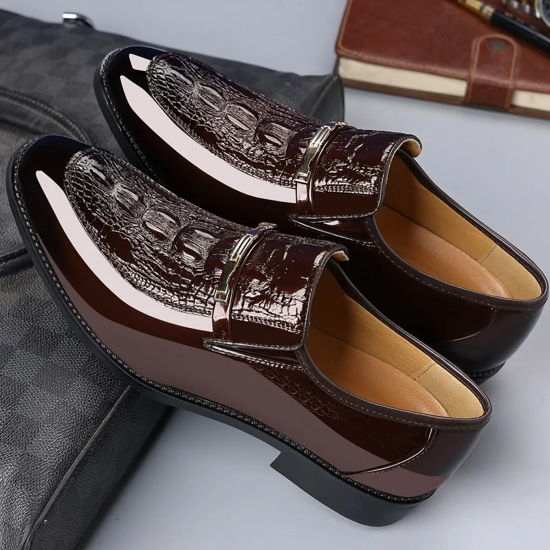 Luxus Männer Kleid Schuhe Krokodil Leder Business Casual Schuhe für Männer Hochzeit Party Schuhe Hohe Qualität Slip auf Loafers Große Größe