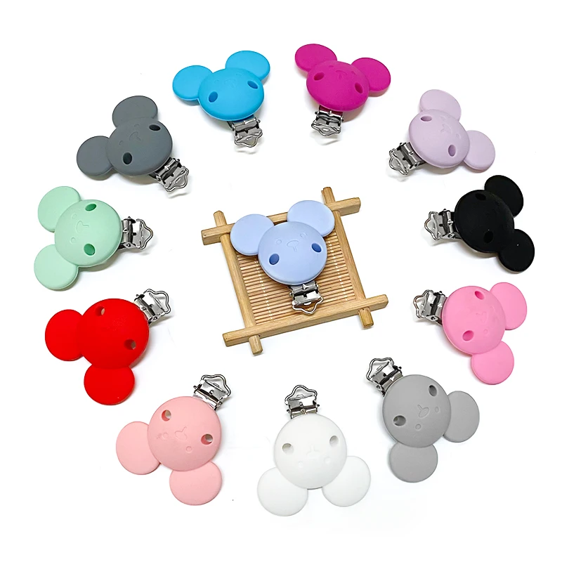3 Stück Silikon-Schnullerclips Schnullerkettenhalter Beruhigungssauger-Clips BPA-frei Schnullerketten-Zubehör Image