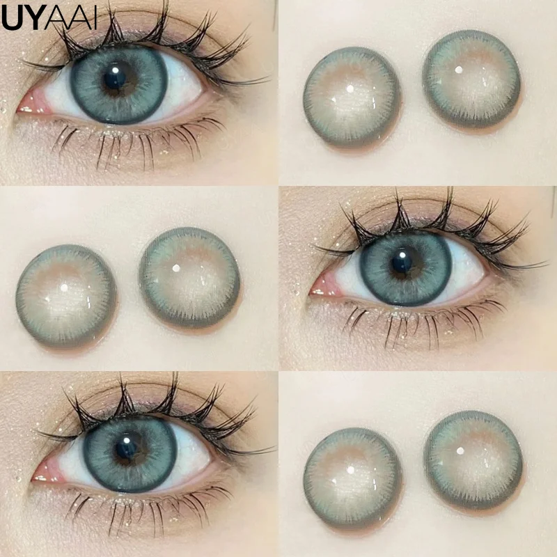 UYAAI Farbige Kontaktlinsen, Beauty Green Lens für Augen, koreanische 1-Paar-Mode-Linsen, braune Colorcon-Farblinsen, blaue Linsen Image