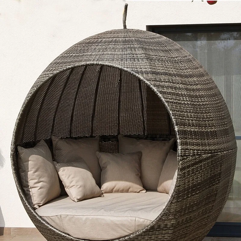 Freizeit Lazy Sofa Vogelnest Stuhl Rattan Doppel Rattan Stuhl Garten Garten Balkon Netzwerk Rot Kreative Möbel Runde Stuhl