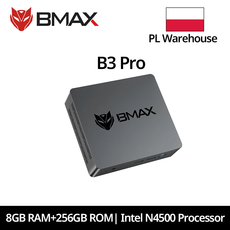 BMAX B3 Pro Windows 11 PC Intel N4500 8GB RAM 256GB SSD HDMI USB Wi-Fi Unterstützt 4K@60Hz Intel HD Graphics Mini-PC Image