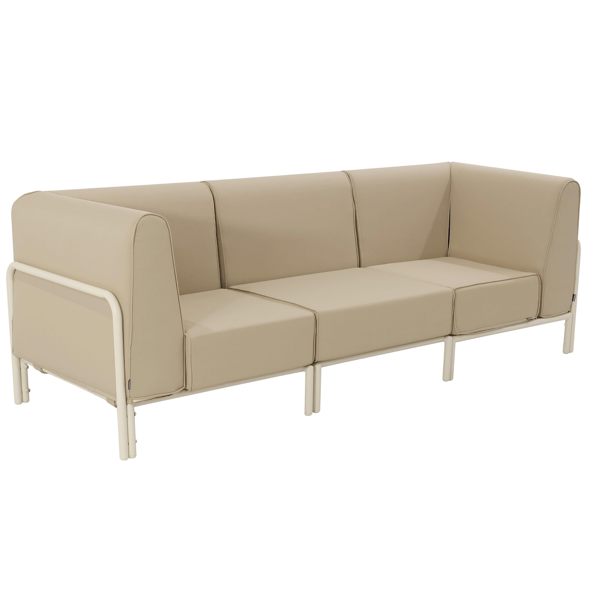 Oviala Business Modulares niedriges Gartenmöbel mit einfarbiges Muster 3 Plätze Beige Oviala 216 x 80 x 78 cm Image