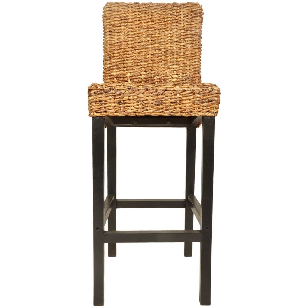 Helloshop26 - Set aus zwei Designer-Barhockern Sitzfläche aus braunem Mango- und Abacaholz 1202058 Image