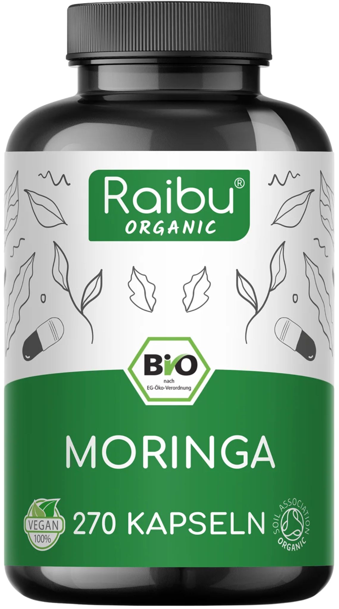 Moringa Capsule BIO, 2400 mg per Dose - Fonte di Vitamine, Minerali e