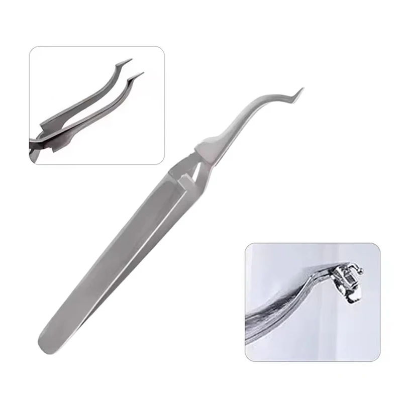 1 Stück Zahnärztliche Kieferorthopädische Pinzette für Posteriorbrackets, Bukkalröhrchen-Befestigungshalter, Edelstahl-Pinzette, Dentalinstrumente Image