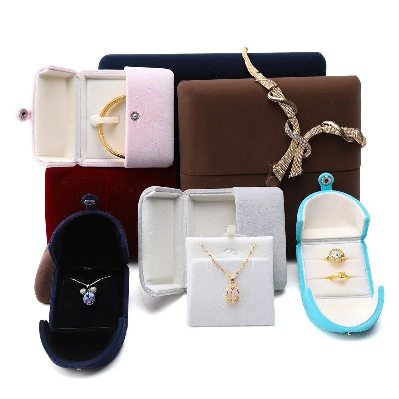 Hochwertige doppelt offene Schmuck-Geschenkbox aus Samt, Ringe, Halsketten, Ohrringe, Armbänder, Halter für Verlobung, Weihnachten und Jahrestag Image