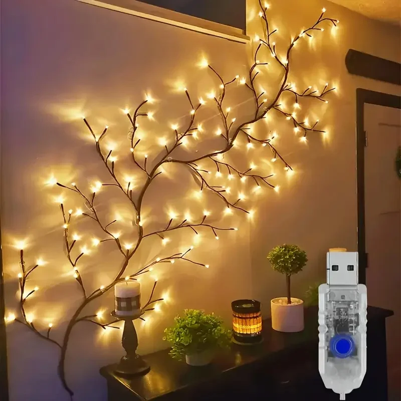 72 LED/144 LED Baum Zweig Lampe USB Powered 8 Moder DIY Festliche Baum Rebe Licht Wohnkultur Weide Rebe lichter Urlaub Weihnachten