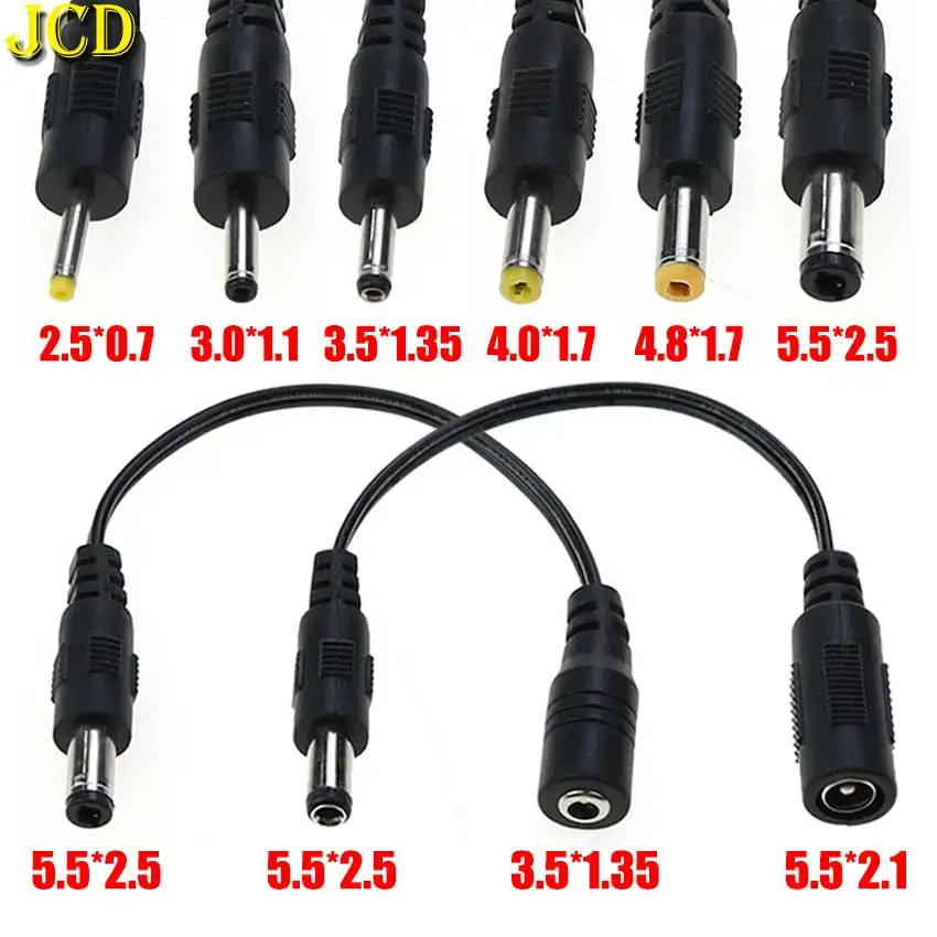 DC 5,5*2,1mm auf 2,5*0,7 3,0*1,1 3,5*1,35 4,0*1,7 4,8*1,7 5,5*2,5 Stecker Stecker auf Buchse DC Power Adapter Kabel Verlängerungskabel Image