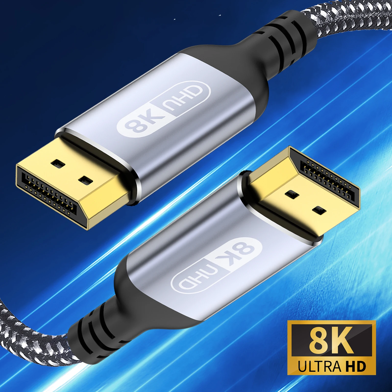 8K DP-Kabel DisplayPort-Kabel 1,4 Hochgeschwindigkeits-Display-Port-Kabel 8K bei 60 Hz G-Sync FreeSync 4K bei 144 Hz 2K bei 240 Hz HDR 10 32,4 Gbit/s Image