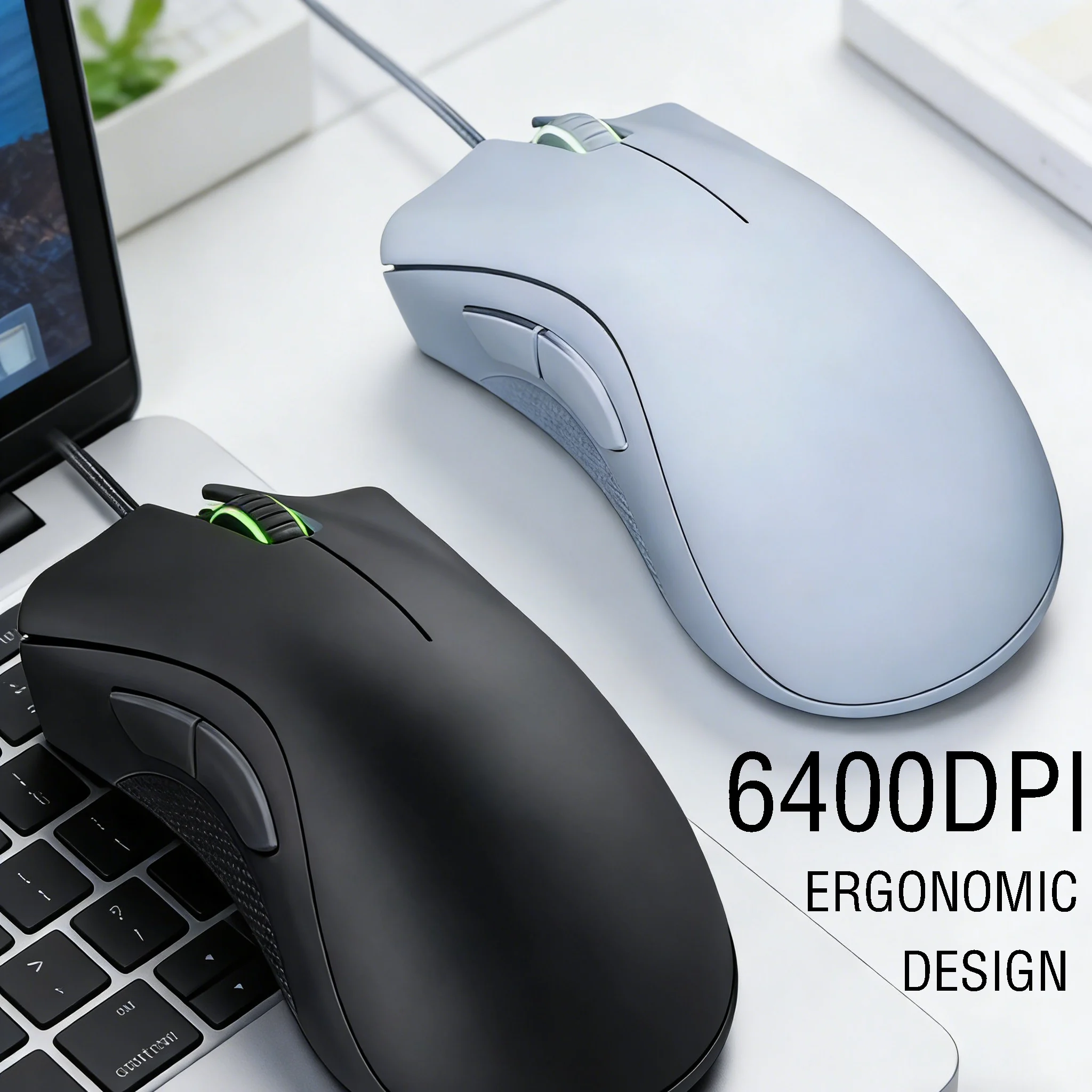 6400 DPI Kabelgebundene Gaming-Maus Neues Modell Ultrasensitives Tracking Hohe Präzision Dual-Use für LOL E-Sports Büro Image