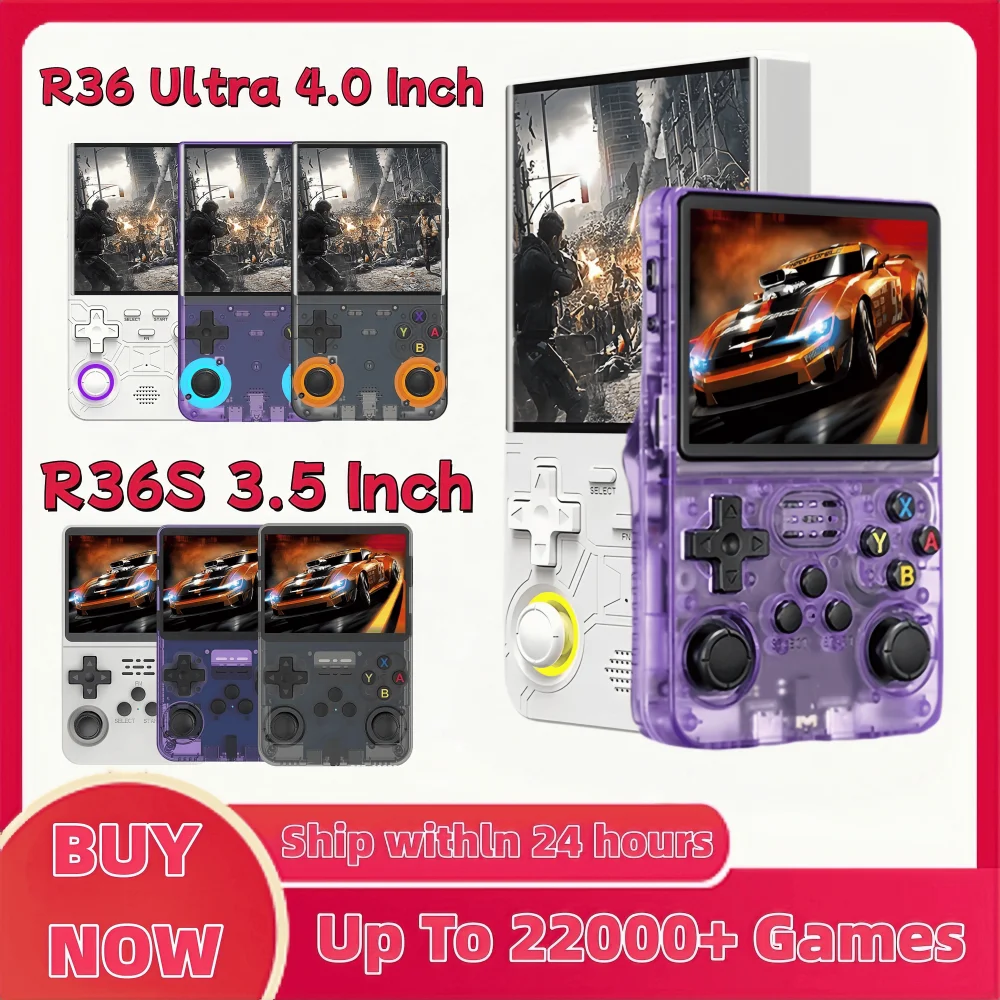 R36S Retro R36 Ultra Handheld-Videospielkonsole IPS-Bildschirm 128GB Spiele Tragbarer Taschen-Player Linux-System R36XX PRO Image