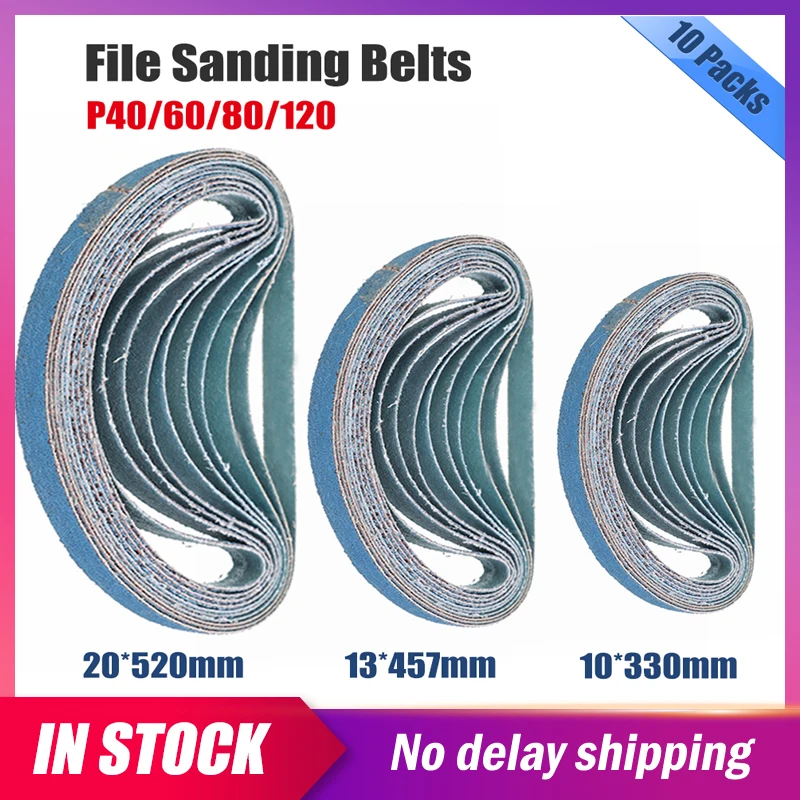 10 Stück Schleifband, Körnung 40–120, Schleifer, Polierer, Elektrowerkzeug-Zubehör, Holz, weiches Metall, Polieren für Schleifer, Schleifwerkzeug Image