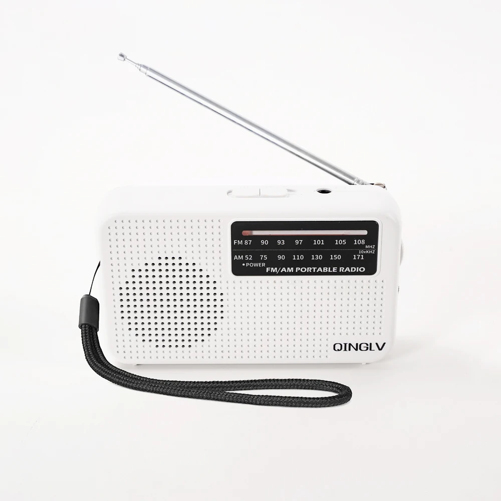 Tragbares AM/FM-Notfallradio mit Batteriebetrieb, Teleskopantenne und Kopfhöreranschluss für Innen- und Außenbereich, Camping, Überlebenssituationen und Heimgebrauch Image