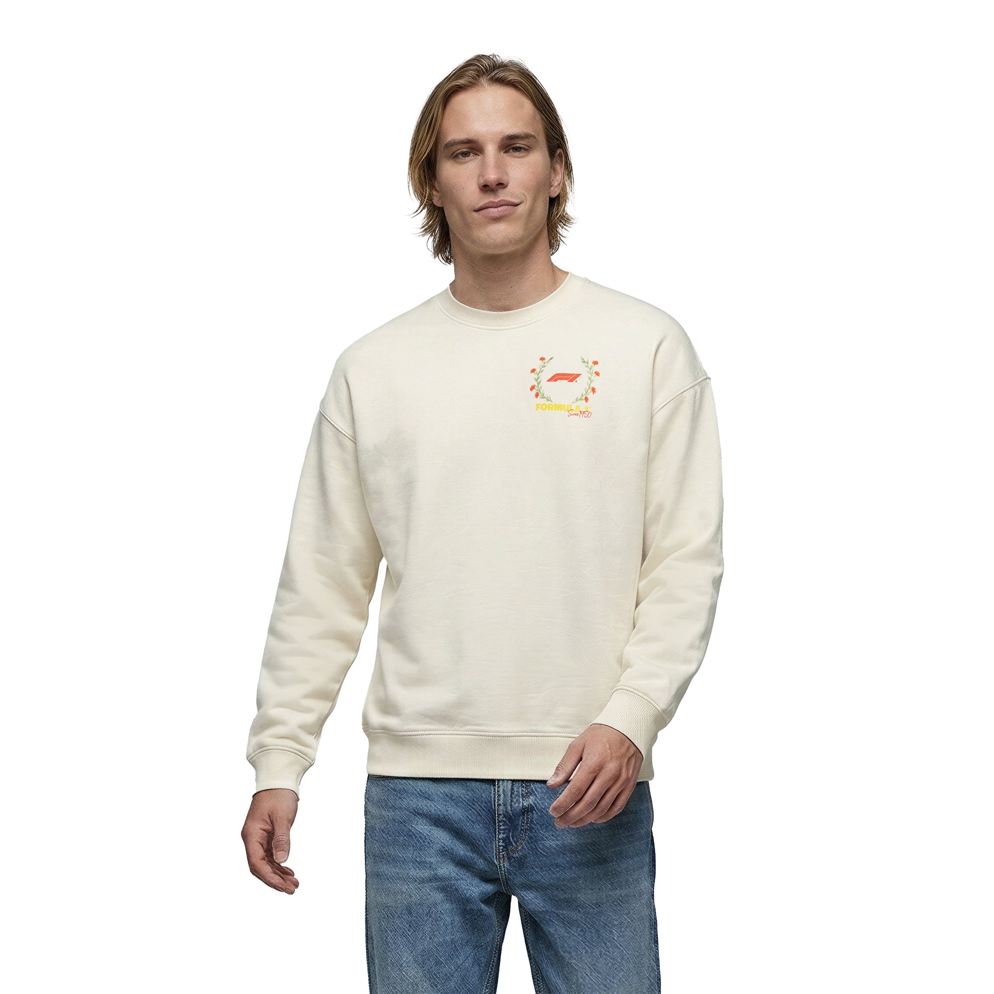 Sweat-shirt graphique rétro Formule 1 - Blanc cassé - unisexe Taille: L