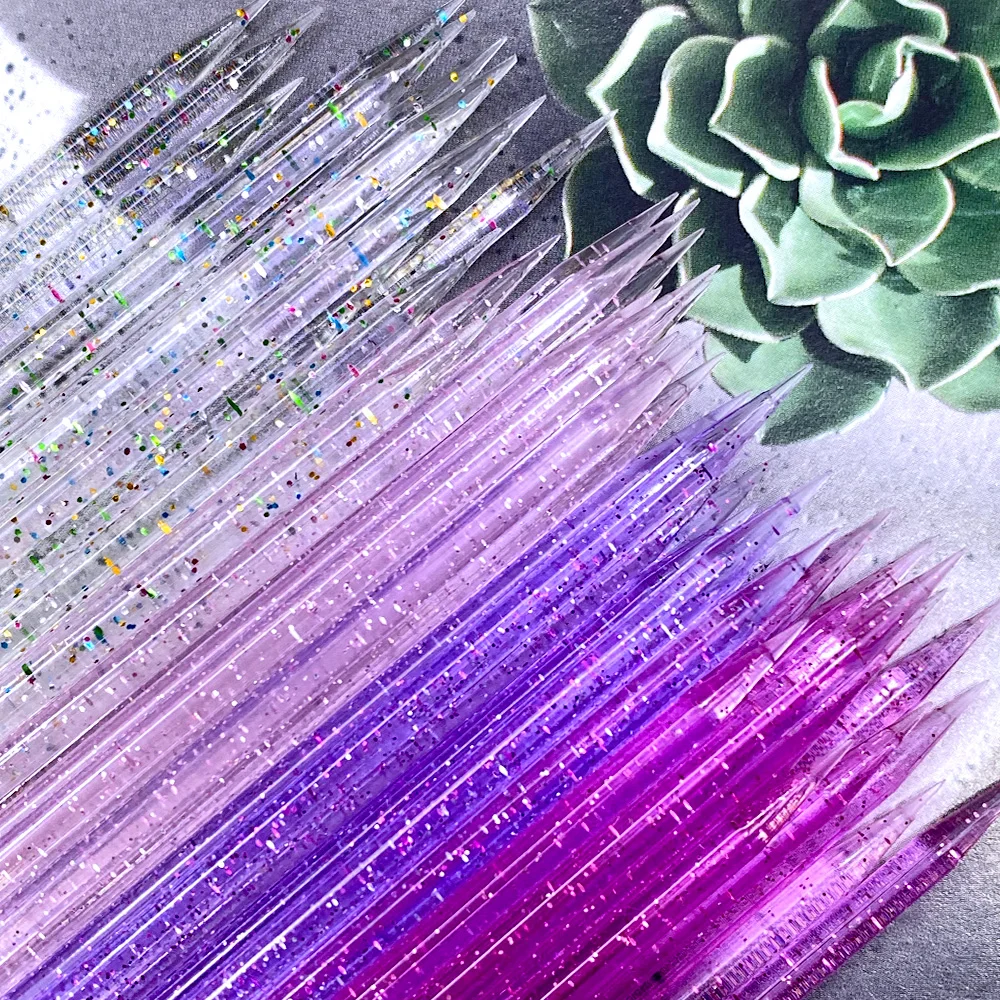 100/500 Stück Kristall-Glitzer-Sticks mit Doppelende, Nagelhautschieber und -entferner, Make-up-Werkzeuge, Acryl-Diamant-Stift, Maniküre-Tools Image
