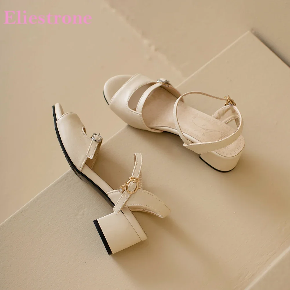 Sommer Neue Süße Beige Weiß Frauen Sandalen Runde Kappe Med Heels Büro Dame Nude Schuhe Plus Große Kleine Größe 31 43, 46 52