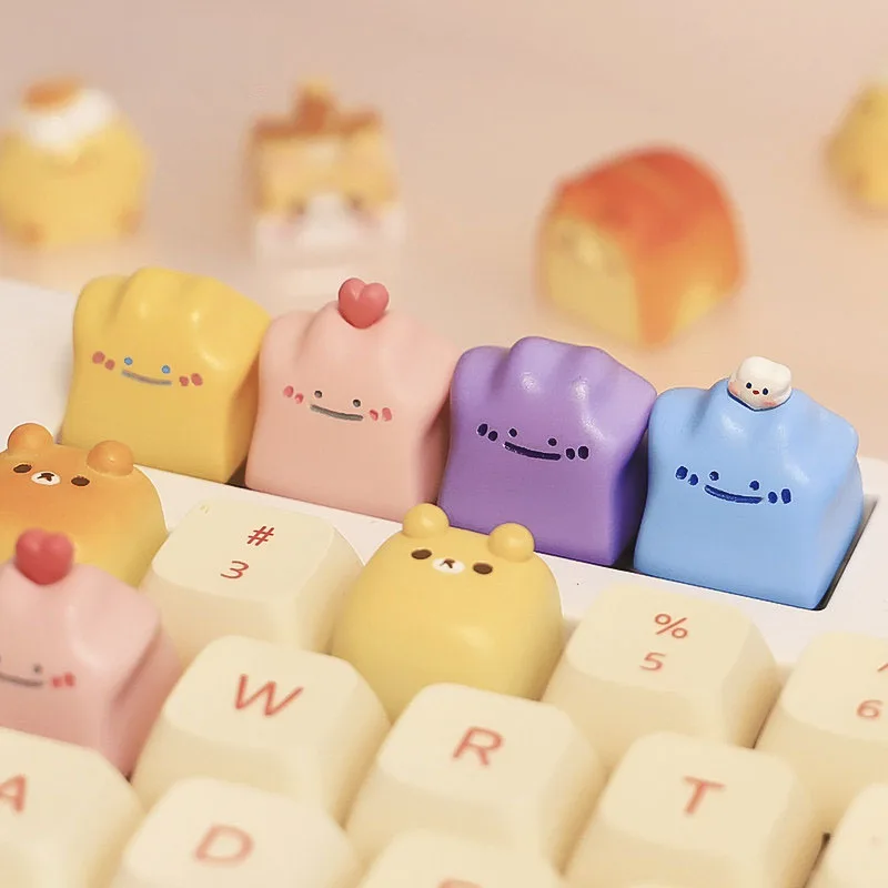 Kawaii Ditto Artisan Keycap 3D Harz Benutzerdefinierte Tastenkappe Niedliche Pokemon-Tastenkappe für Cherry MX Mechanische Tastatur Perfekte Geschenke für Fans Image