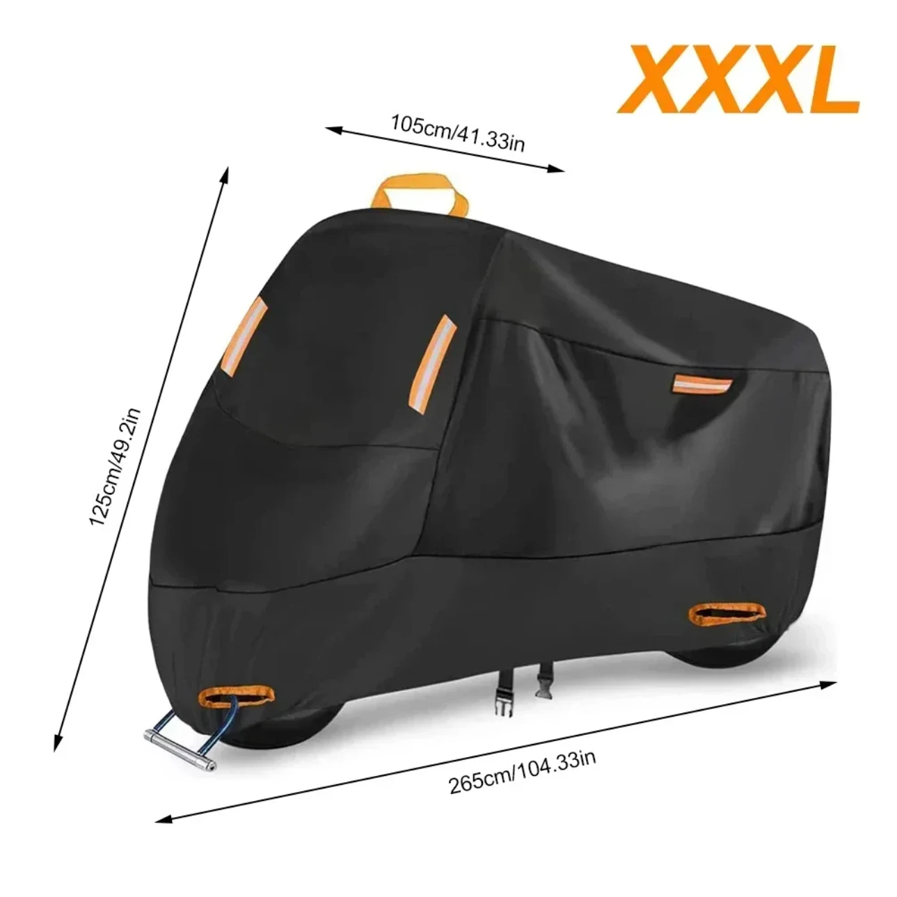 Motorradabdeckung für alle Jahreszeiten, wasserdicht, universeller Outdoor-Schutz gegen Staubreste, UV-Schutz, 210D dickes Oxford, M-XXXXL Image