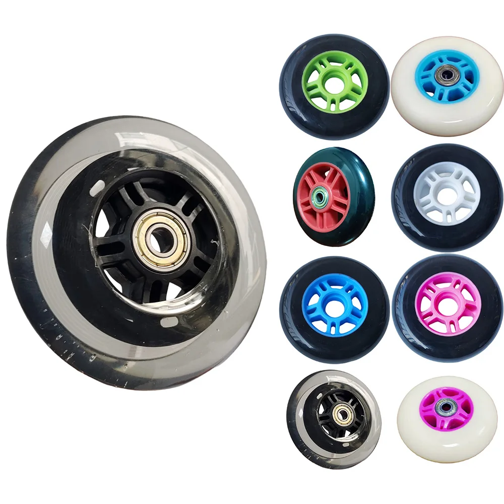 Outdoor-Inline-Skates-Rollen, Scooter-Rollen, 100 mm PU-Rollen und Lager für Rollschuhe, Scooter, Kinderwagen, Rollstühle