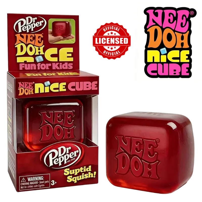 Dr Pepper x NeeDoh Nice Cube Squishy Soft Fidget Cube Stressabbau-Sensorik-Geschenk für Kinder und Erwachsene Image