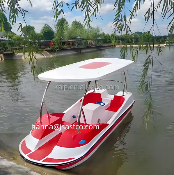 Outdoor-Wassersportanlagen: Elektrisches Tretboot aus Fiberglas für Kinder – ideal zum Angeln und für Freizeitaktivitäten Image