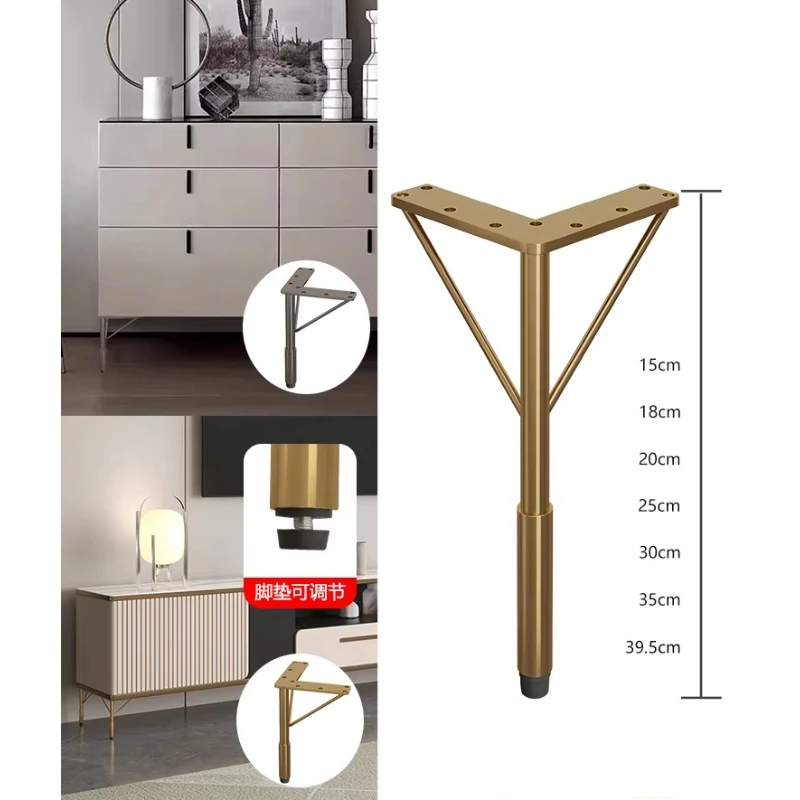 2 pièces de pieds de meuble modernes en acier inoxydable doré, style luxe léger, pour table basse, meuble TV, canapé et meuble de salle de bain