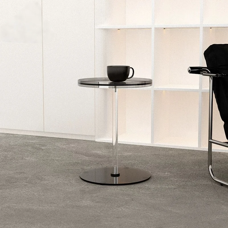 Table basse ronde transparente en acrylique Artemoòn, petite table d