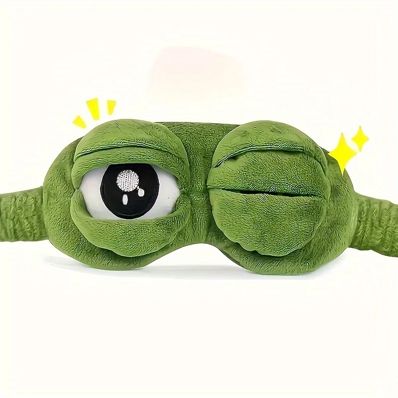 1 Stück Niedliche Frosch-Schlafmaske zum Augenschutz, Verdunkelungs-Schlafmaske für Nickerchen, Weiche und Bequeme Augenmaske, ein Reise-Essential Image