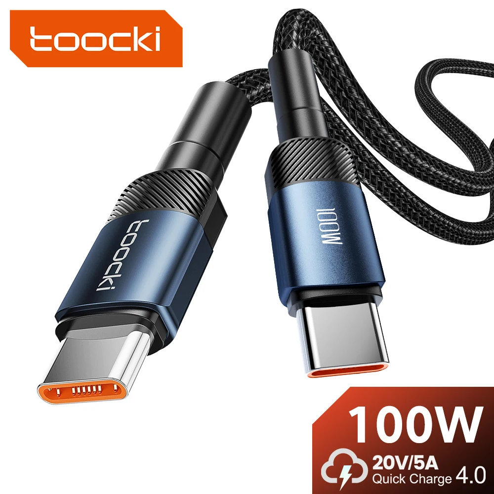 Toocki 100 W Typ C auf Typ C Kabel PD Schnellladekabel Datenkabel für MacBook Xiaomi Samsung USB C auf USB C Kabel 3M Image