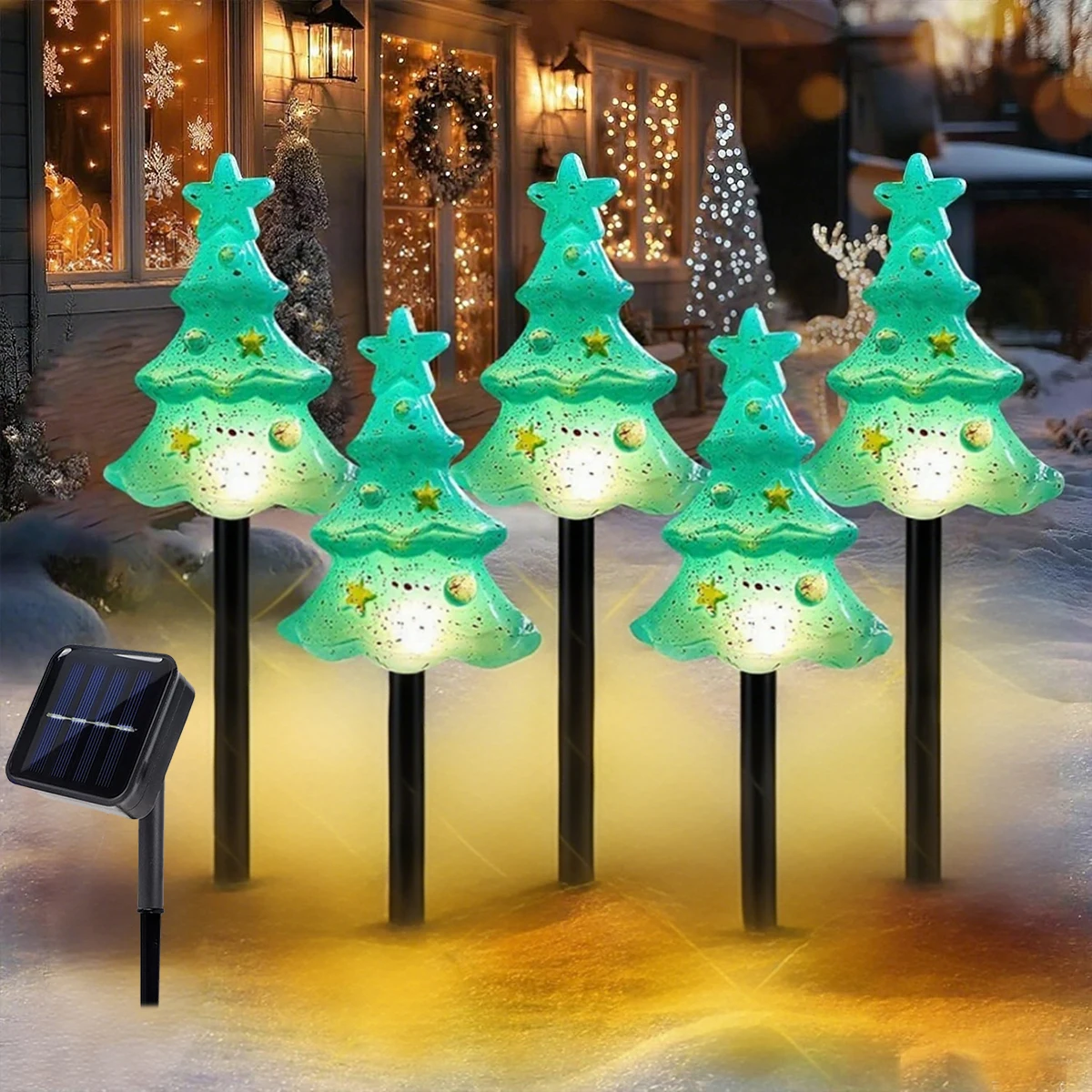 4pc Solar Weihnachten Baum 8 Modi Solar Weihnachten Baum Lichter Wasserdichte Solar Weihnachten Lichter Für Garten Hof Rasen veranda Dekor