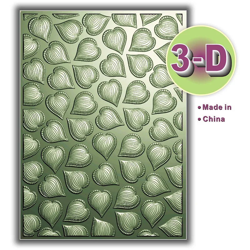 Herzförmiger, nahtloser, herzförmiger, gestreifter 3D-geprägter Ordner, geeignet für Scrapbooking, Kartenherstellung und Heimwerkerarbeiten – weiß pl Image