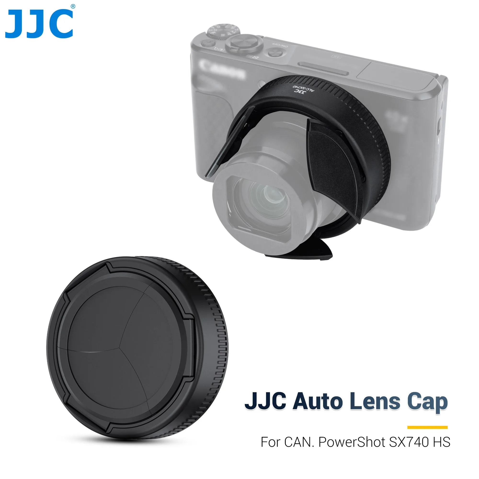 JJC Objektivdeckel für Canon PowerShot SX740 HS, automatische Objektivabdeckung, Objektivschutz für Canon SX740HS, schwarzer Objektivdeckel Image